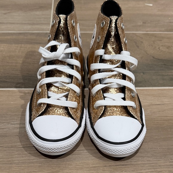 Converse Sparkling Gold High-Tops - Picture 3 of 7